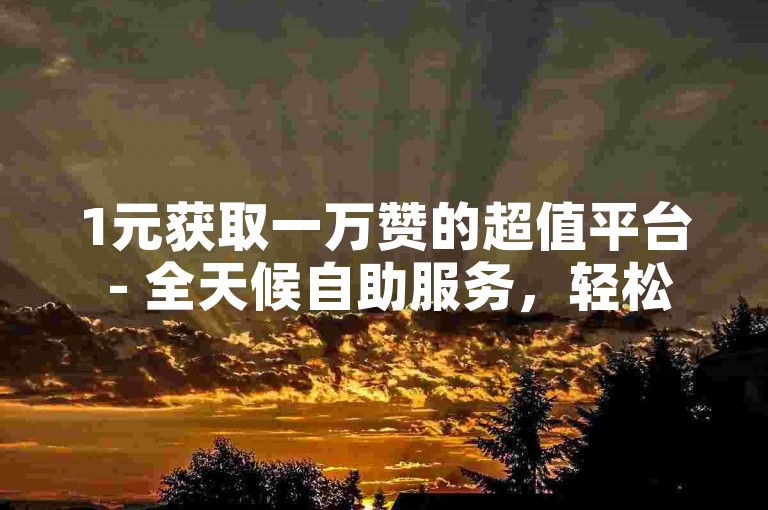 1元获取一万赞的超值平台 - 全天候自助服务，轻松下载下单软件。