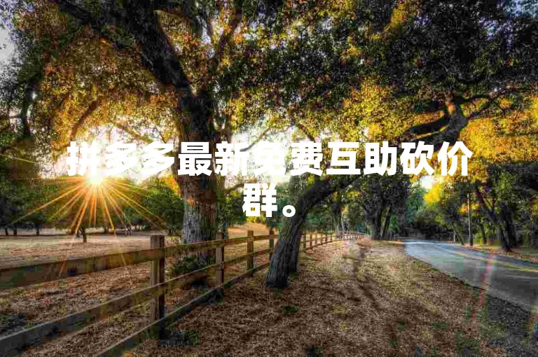 拼多多最新免费互助砍价群。
