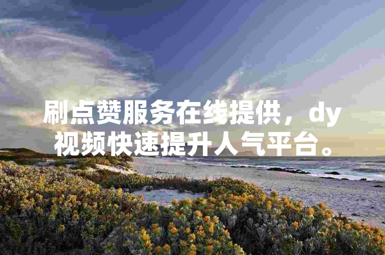 刷点赞服务在线提供，dy视频快速提升人气平台。