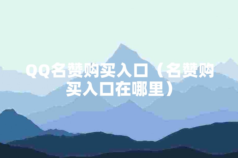 QQ名赞购买入口（名赞购买入口在哪里）