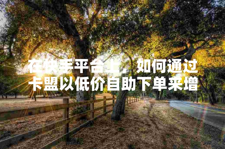 在快手平台上，如何通过卡盟以低价自助下单来增加直播间的人气呢？