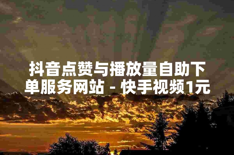 抖音点赞与播放量自助下单服务网站 - 快手视频1元增加赞数