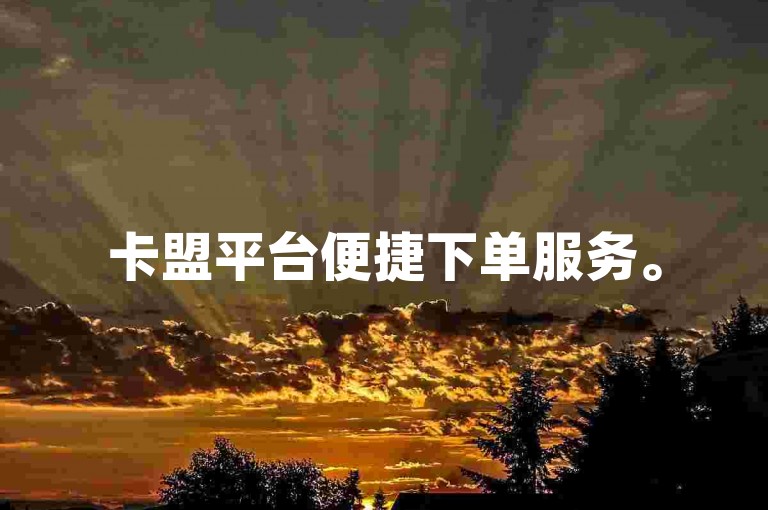卡盟平台便捷下单服务。