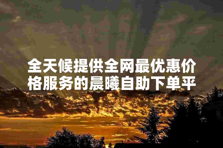 全天候提供全网最优惠价格服务的晨曦自助下单平台，是您理想的wb下单网站选择。