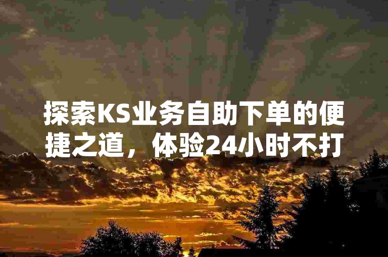 探索KS业务自助下单的便捷之道，体验24小时不打烊的自助商城app，尽享最低价的软件服务与抖音播放量增长的秘密！