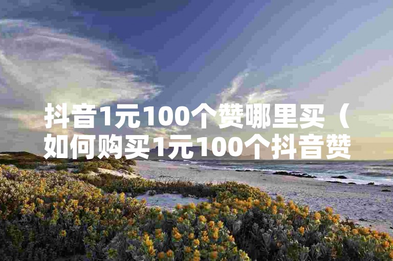 抖音1元100个赞哪里买（如何购买1元100个抖音赞？），抖音1元100个赞哪里买（怎么购买1元100个抖音赞？）