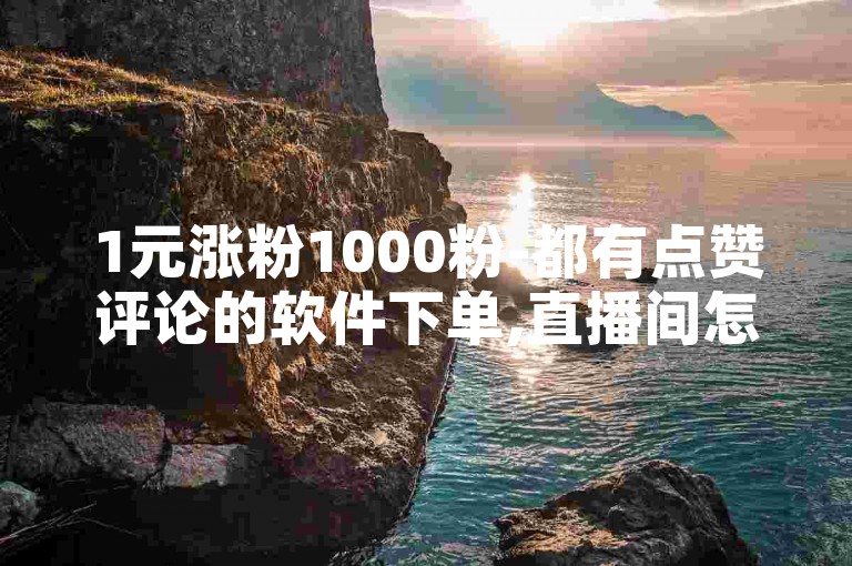 1元涨粉1000粉-都有点赞评论的软件下单,直播间怎么留人增加人气