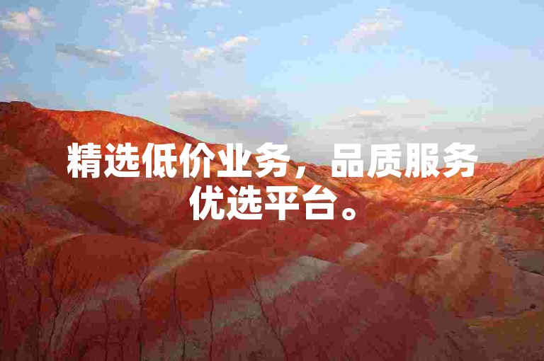 精选低价业务，品质服务优选平台。