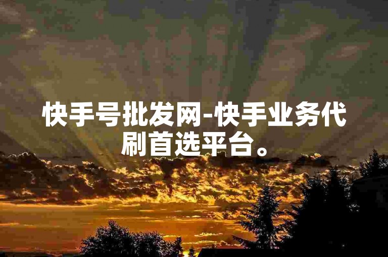 快手号批发网-快手业务代刷首选平台。
