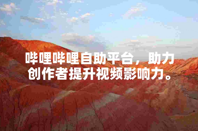 哔哩哔哩自助平台，助力创作者提升视频影响力。
