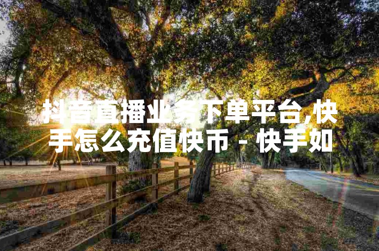 抖音直播业务下单平台,快手怎么充值快币 - 快手如何吸粉最快最有效 - 快手点赞清空软件官方版