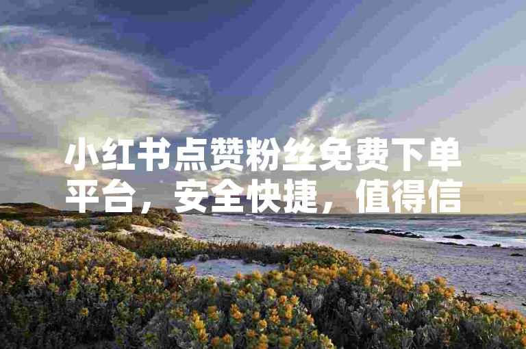 小红书点赞粉丝免费下单平台，安全快捷，值得信赖。