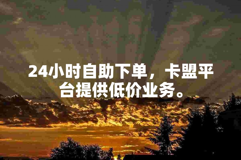 24小时自助下单，卡盟平台提供低价业务。