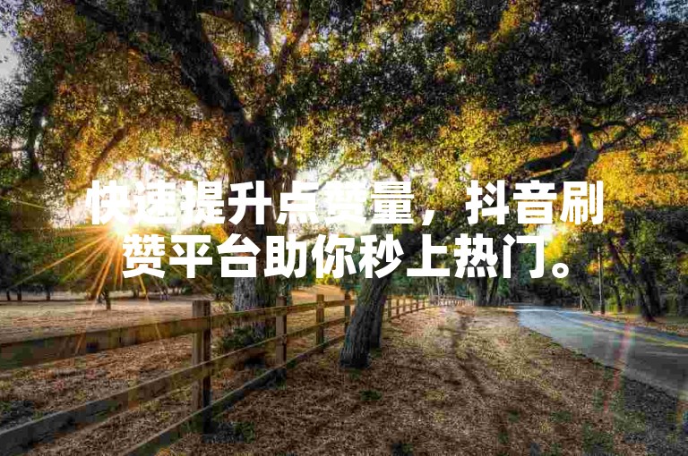 快速提升点赞量，抖音刷赞平台助你秒上热门。