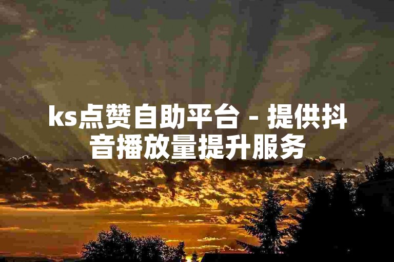 ks点赞自助平台 - 提供抖音播放量提升服务
