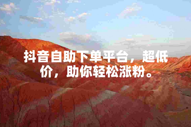 抖音自助下单平台，超低价，助你轻松涨粉。
