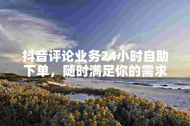 抖音评论业务24小时自助下单，随时满足你的需求。