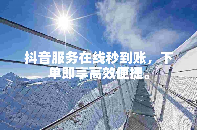 抖音服务在线秒到账，下单即享高效便捷。