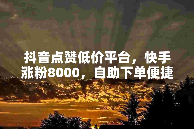 抖音点赞低价平台，快手涨粉8000，自助下单便捷。