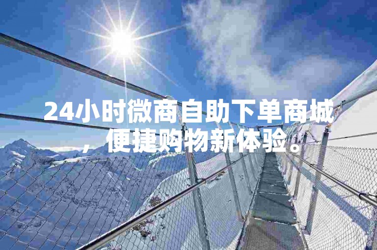 24小时微商自助下单商城，便捷购物新体验。