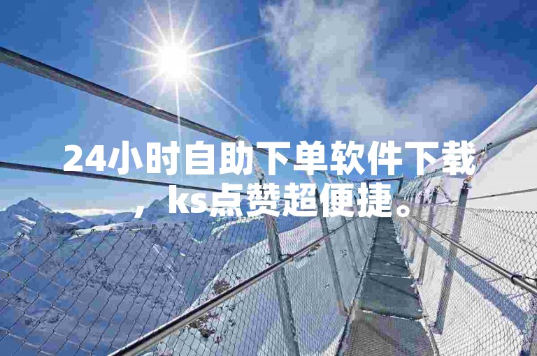 24小时自助下单软件下载，ks点赞超便捷。