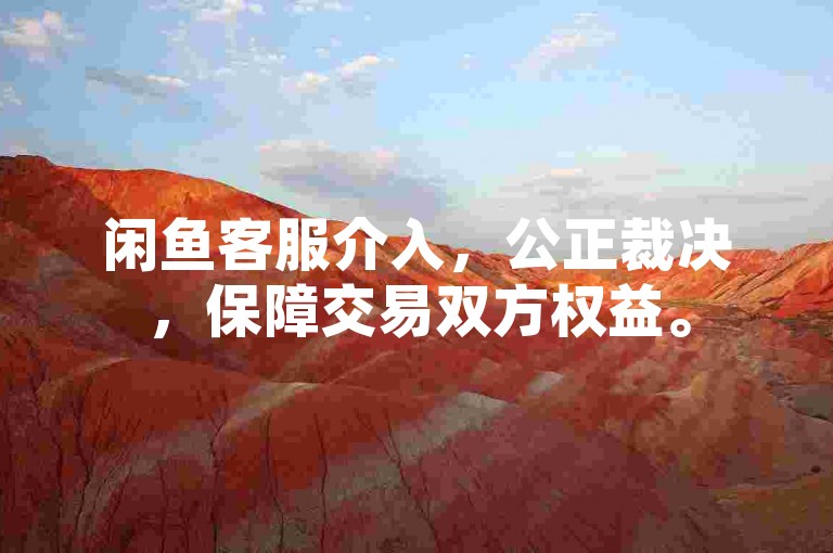 闲鱼客服介入，公正裁决，保障交易双方权益。