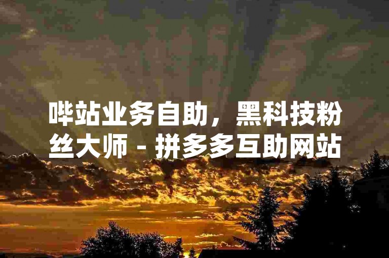 哔站业务自助，黑科技粉丝大师 - 拼多多互助网站在线刷0.1元，qq空间访问量购买。