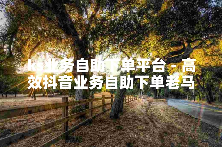 ks业务自助下单平台 - 高效抖音业务自助下单老马。