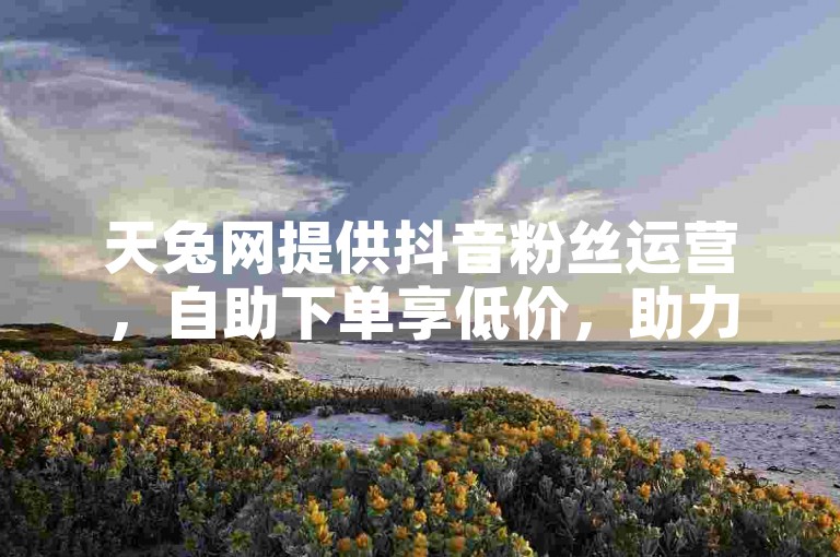 天兔网提供抖音粉丝运营，自助下单享低价，助力账号快速涨粉。