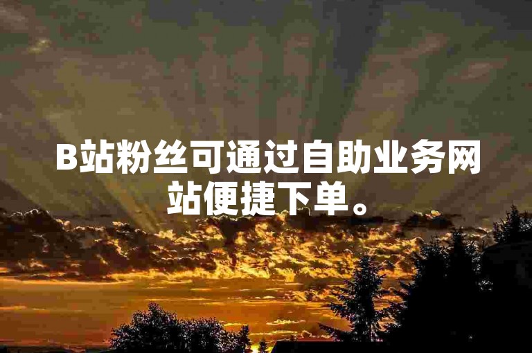 B站粉丝可通过自助业务网站便捷下单。