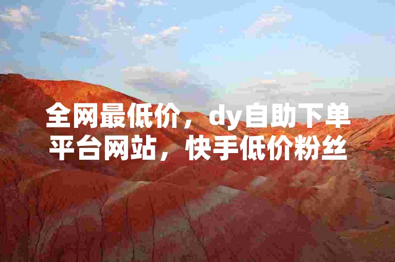 全网最低价，dy自助下单平台网站，快手低价粉丝。