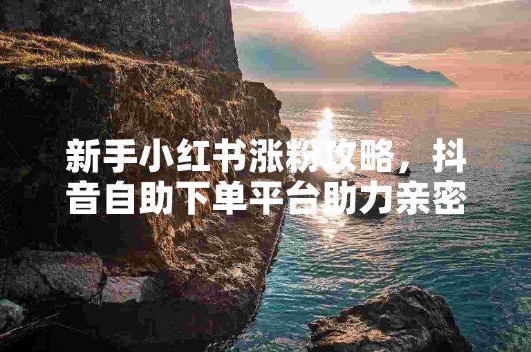 新手小红书涨粉攻略，抖音自助下单平台助力亲密度提升。