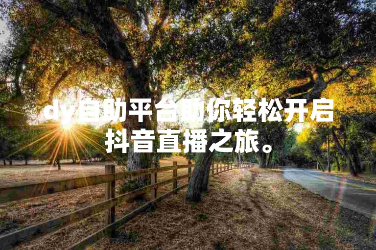 dy自助平台助你轻松开启抖音直播之旅。