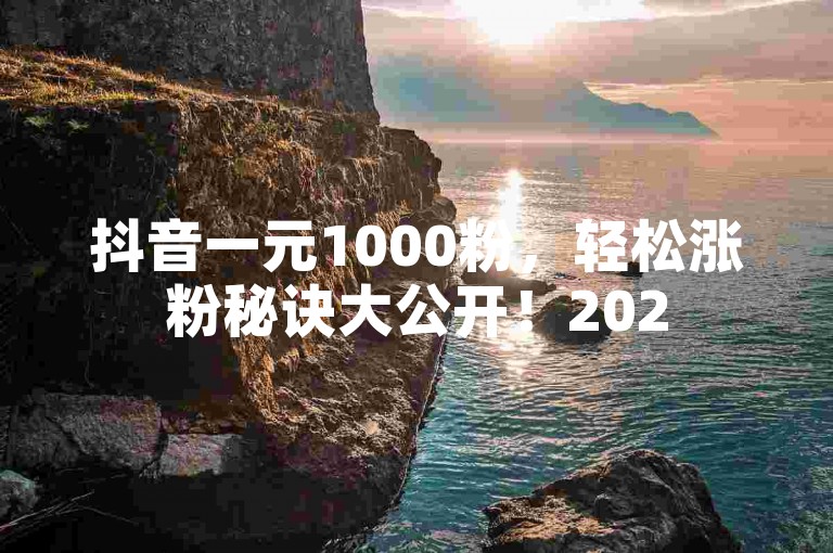 抖音一元1000粉，轻松涨粉秘诀大公开！2025必备技巧。