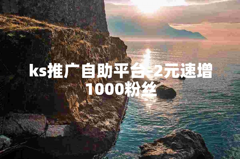 ks推广自助平台-2元速增1000粉丝