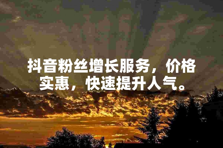抖音粉丝增长服务，价格实惠，快速提升人气。