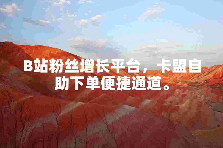 B站粉丝增长平台，卡盟自助下单便捷通道。