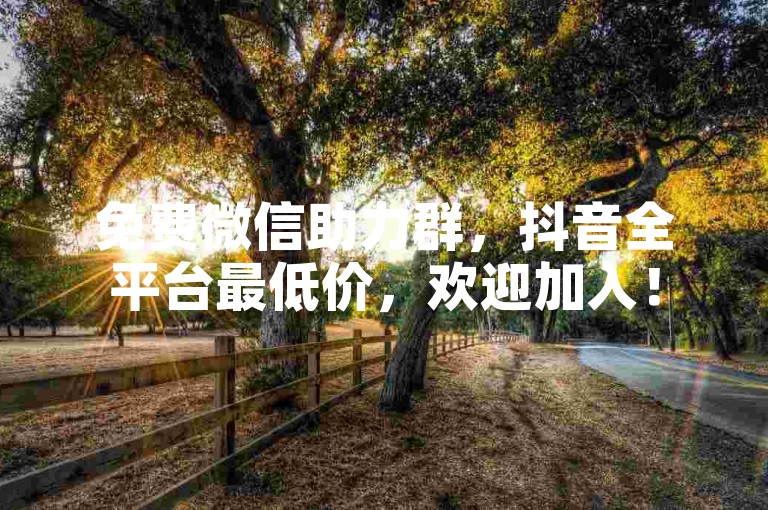 免费微信助力群，抖音全平台最低价，欢迎加入！