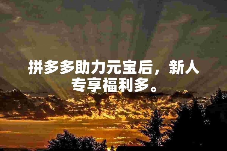 拼多多助力元宝后，新人专享福利多。