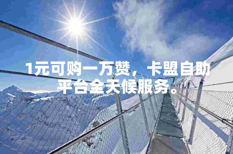 1元可购一万赞，卡盟自助平台全天候服务。