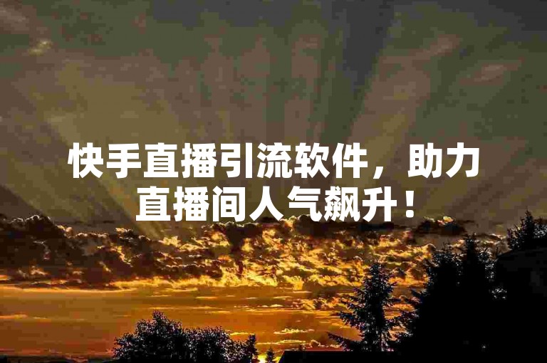快手直播引流软件，助力直播间人气飙升！