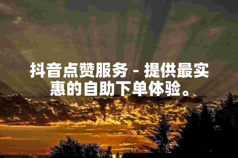 抖音点赞服务 - 提供最实惠的自助下单体验。