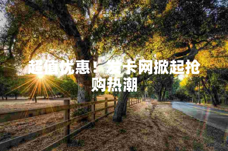 超值优惠！发卡网掀起抢购热潮