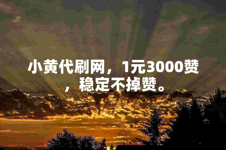 小黄代刷网，1元3000赞，稳定不掉赞。