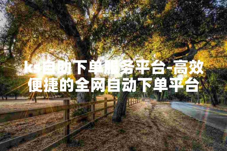 ks自助下单服务平台-高效便捷的全网自动下单平台。
