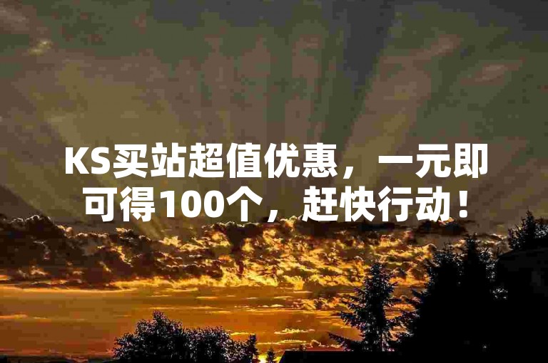 KS买站超值优惠，一元即可得100个，赶快行动！