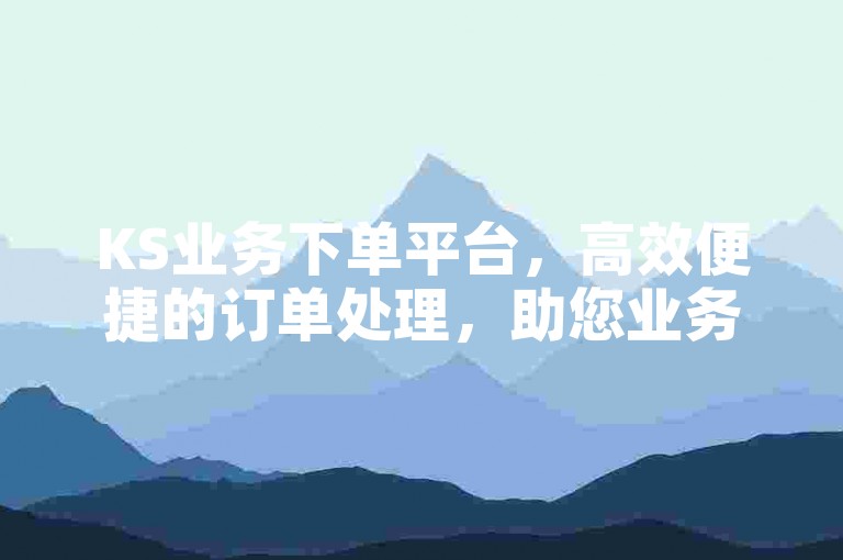 KS业务下单平台，高效便捷的订单处理，助您业务腾飞。