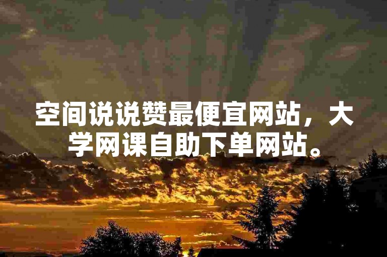 空间说说赞最便宜网站，大学网课自助下单网站。