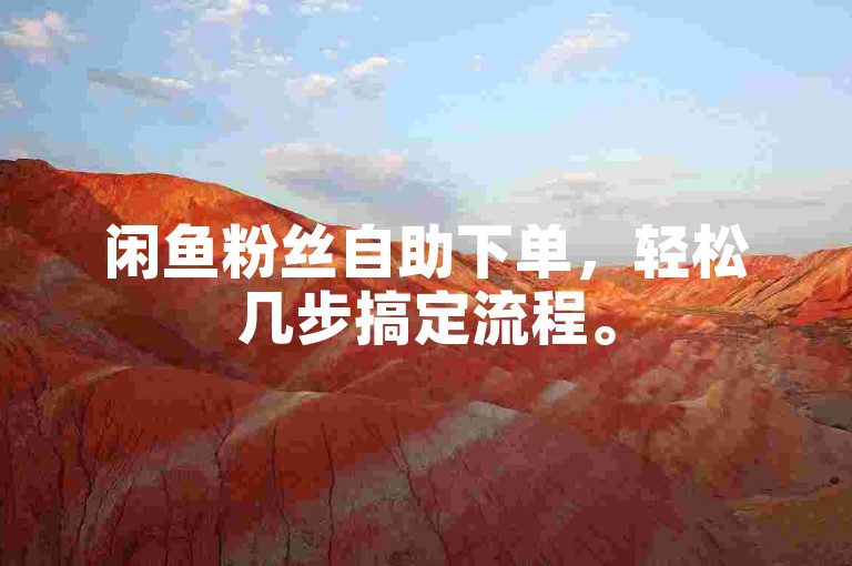 闲鱼粉丝自助下单，轻松几步搞定流程。