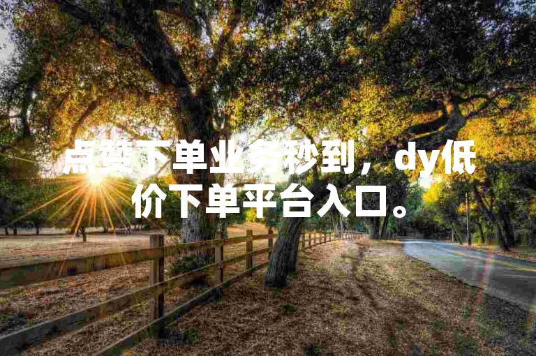 点赞下单业务秒到，dy低价下单平台入口。
